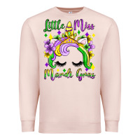 Pale Pink little miss mardi gras unicorn  olivia Premium Sweatshirt - OliviaCreatesArt
