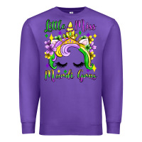 Purple little miss mardi gras unicorn  olivia Premium Sweatshirt - OliviaCreatesArt