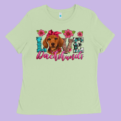 Love Dachshunds Ladies Tee Designed By Artiststas