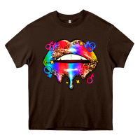 Chocolate Brown pride lips Heavy Core Tee - AdoDesignShop