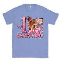 Colony Blue my first christmas pink reindeer Classic Tee - MaliasSmallBusiness