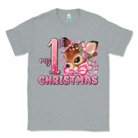 Heather Grey my first christmas pink reindeer Classic Tee - MaliasSmallBusiness