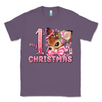 Lavender my first christmas pink reindeer Classic Tee - MaliasSmallBusiness