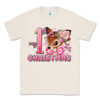 Natural my first christmas pink reindeer Classic Tee - MaliasSmallBusiness