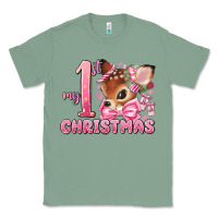 Sage my first christmas pink reindeer Classic Tee - MaliasSmallBusiness