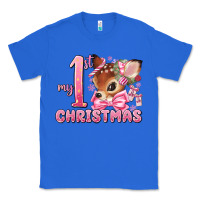 True Royal my first christmas pink reindeer Classic Tee - MaliasSmallBusiness