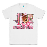 White my first christmas pink reindeer Classic Tee - MaliasSmallBusiness