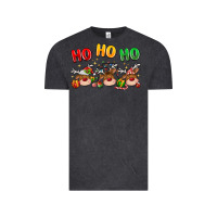 Vintage Black ho ho ho reindeer Vintage Tee - MaliasSmallBusiness