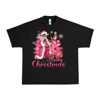Black Pink Merry Christmas Black Santa Urban Heavy Tee - MaliasSmallBusiness
