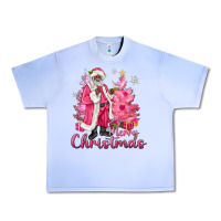 Grape Ice Pink Merry Christmas Black Santa Urban Heavy Tee - MaliasSmallBusiness