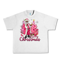 Lunar Rock Pink Merry Christmas Black Santa Urban Heavy Tee - MaliasSmallBusiness