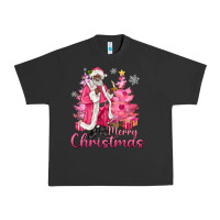 Pigment Black Pink Merry Christmas Black Santa Urban Heavy Tee - MaliasSmallBusiness