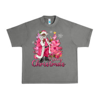 Tornado Pink Merry Christmas Black Santa Urban Heavy Tee - MaliasSmallBusiness