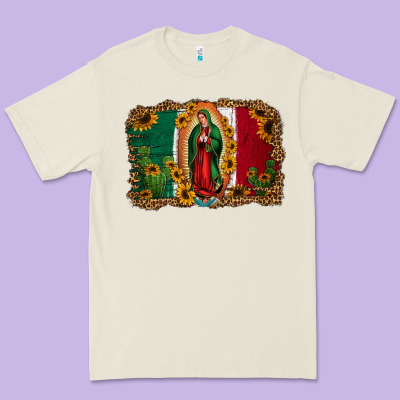 Our Lady Of Guadalupe Mexican Flag Background Premium Tee Designed By Jasminsmagicworld