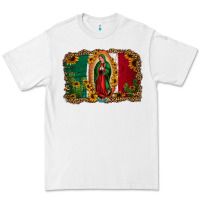 White our lady of Guadalupe Mexican flag background Premium Tee - Jasminsmagicworld