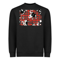 Black Christmas Plaid Cowhide Pattern Background Heavyweight Sweatshirt - RanaPortraitStore