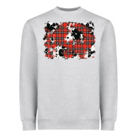 Heather Grey Christmas Plaid Cowhide Pattern Background Heavyweight Sweatshirt - RanaPortraitStore
