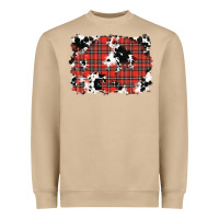 Mushroom Christmas Plaid Cowhide Pattern Background Heavyweight Sweatshirt - RanaPortraitStore