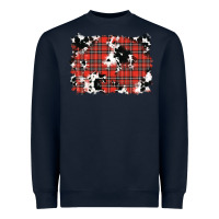 Navy Christmas Plaid Cowhide Pattern Background Heavyweight Sweatshirt - RanaPortraitStore
