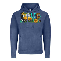 Vintage Denim school bus love Vintage Hoodie - NancyCooperArtShop