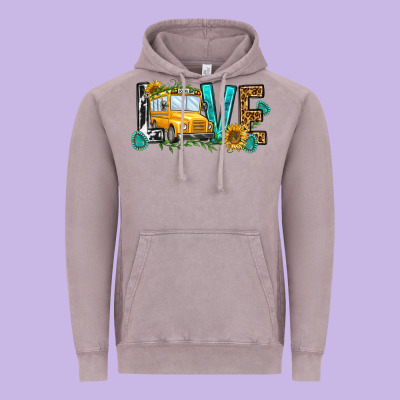 School Bus Love Vintage Hoodie Designed By Nancycooperartshop