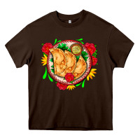 Chocolate Brown empanadas plate and roses Heavy Core Tee - AdoDesignShop