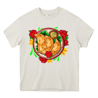 Cream empanadas plate and roses Heavy Core Tee - AdoDesignShop