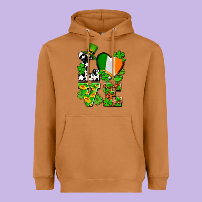 Love St. Patrick's Heavyweight Hoodie Designed By Oliviacreatesart