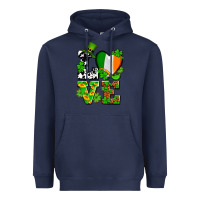 Navy Love St. Patrick's Heavyweight Hoodie - OliviaCreatesArt