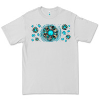 Dove Grey turquoise gemstone sunflower Premium Tee - JahusDesignShop