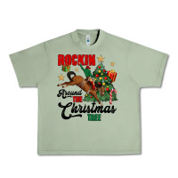 Oil Green rockin around the christmas tree Urban Heavy Tee - MaliasSmallBusiness