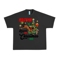 Pigment Black rockin around the christmas tree Urban Heavy Tee - MaliasSmallBusiness