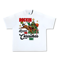 White rockin around the christmas tree Urban Heavy Tee - MaliasSmallBusiness