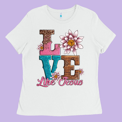 Valentines Day Love Like Jesus Ladies Tee Designed By Adodesignshop