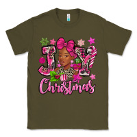 Army Green pink christmas joy black woman Classic Tee - MaliasSmallBusiness