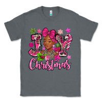 Charcoal Heather pink christmas joy black woman Classic Tee - MaliasSmallBusiness
