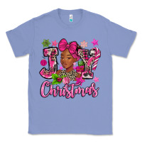 Colony Blue pink christmas joy black woman Classic Tee - MaliasSmallBusiness