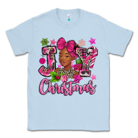 Dusty Blue pink christmas joy black woman Classic Tee - MaliasSmallBusiness