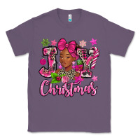 Lavender pink christmas joy black woman Classic Tee - MaliasSmallBusiness