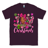 Plum pink christmas joy black woman Classic Tee - MaliasSmallBusiness