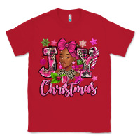 Red pink christmas joy black woman Classic Tee - MaliasSmallBusiness