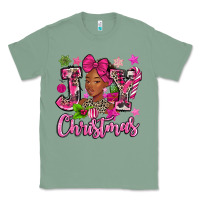 Sage pink christmas joy black woman Classic Tee - MaliasSmallBusiness