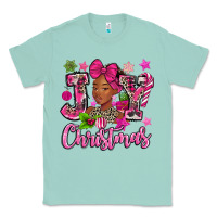 Seafoam pink christmas joy black woman Classic Tee - MaliasSmallBusiness