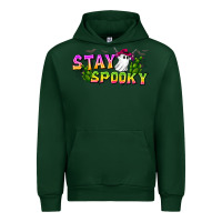 Forest Green Stay Spooky Urban Hoodie - CowhideDigitalArt