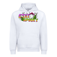 White Stay Spooky Urban Hoodie - CowhideDigitalArt