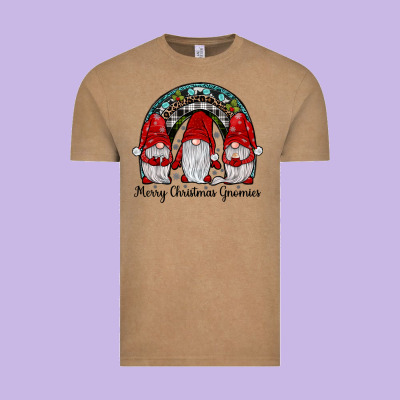 Merry Christmas Gnomes Rainbow Vintage Tee Designed By Jahusdesignshop