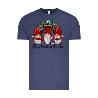 Vintage Denim merry Christmas Gnomes Rainbow Vintage Tee - JahusDesignShop