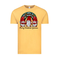 Vintage Mustard merry Christmas Gnomes Rainbow Vintage Tee - JahusDesignShop