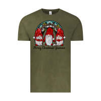 Vintage Olive merry Christmas Gnomes Rainbow Vintage Tee - JahusDesignShop