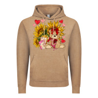 Vintage Coffee valentines day sunflowers with bear hjf Vintage Hoodie - NancyCooperArtShop